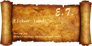Eicher Tamás névjegykártya